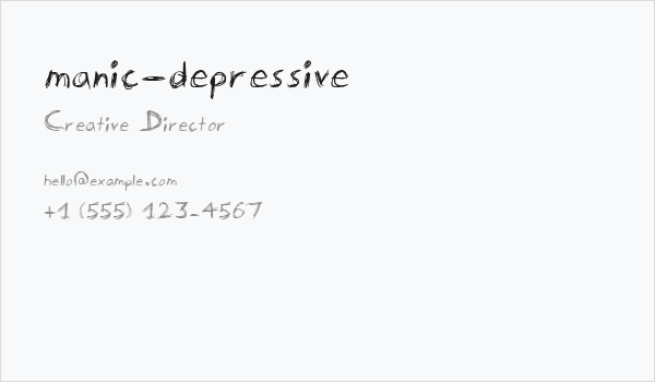 manic-depressive Business Card