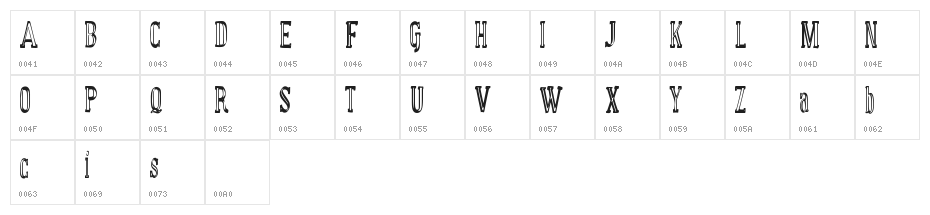 manual font basic demo Character Map