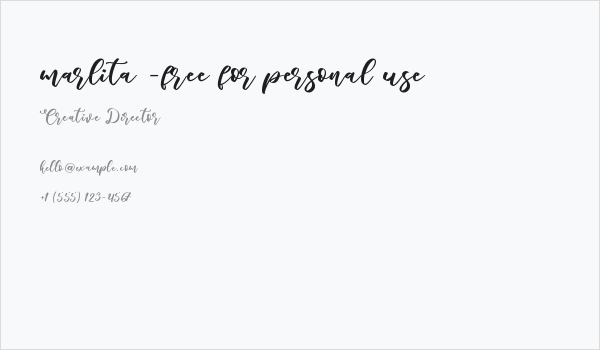 marlita -free for personal use Business Card