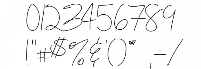 maryshandwriting Font OTHER CHARS