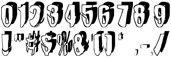 mashy-DroopShadow Font OTHER CHARS