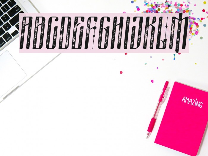 masquerouge rough italic Font examples