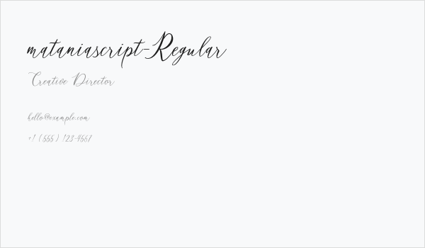 mataniascript-Regular Business Card