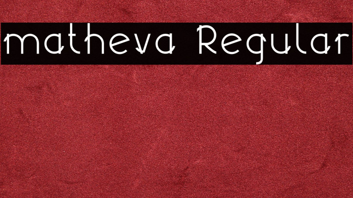 matheva Regular Example 1