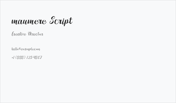 maumere Script Business Card