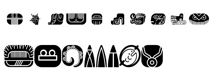 mayan glyphs fill Regular Font OTHER CHARS