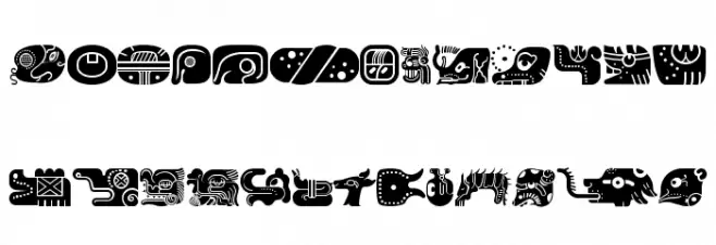 mayan glyphs fill Regular Fuentes MAYÚSCULAS