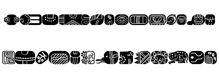 mayan glyphs fill Regular Font LOWERCASE
