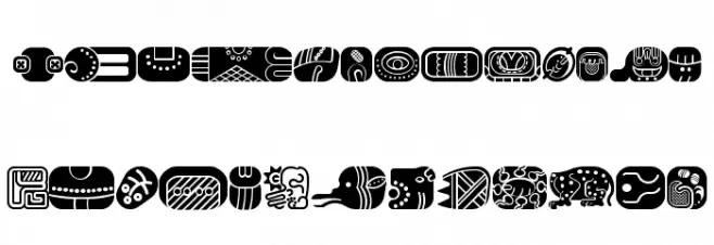 mayan glyphs fill Regular फ़ॉन्ट लोअरकेस