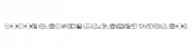 mayan glyphs outline Regular  フリーフォントのダウンロード