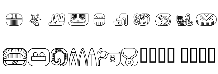 mayan glyphs outline Regular Font OTHER CHARS