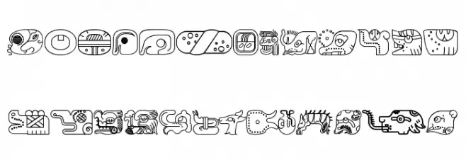 mayan glyphs outline Regular Fuentes MAYÚSCULAS