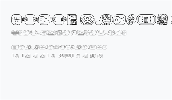 mayan glyphs outline Regular Business Card