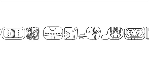 mayan glyphs outline Regular Logo
