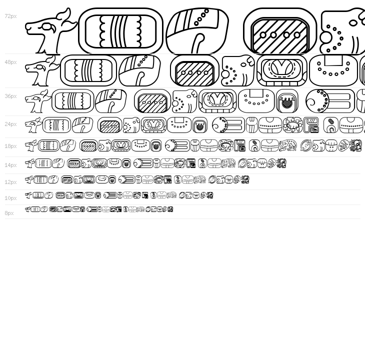 mayan glyphs outline Regular Waterfall