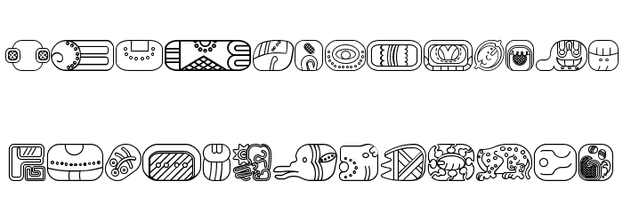 mayan glyphs outline Regular Font LOWERCASE