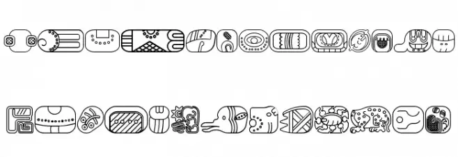 mayan glyphs outline Regular 字体 小写