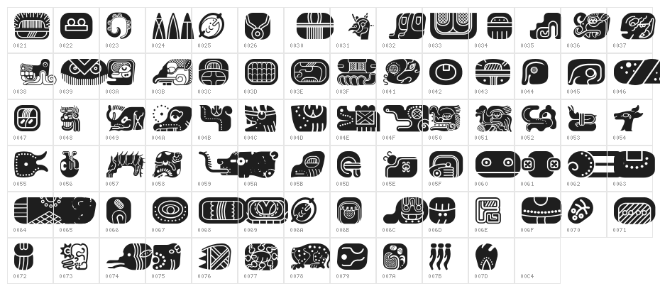 mayanglyphsfill-Regular Character Map