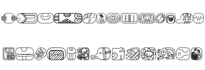 mayanglyphsoutline-Regular Font LOWERCASE
