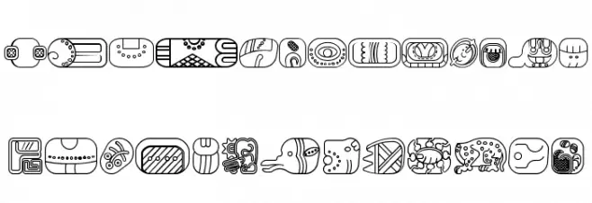 mayanglyphsoutline-Regular Font LOWERCASE