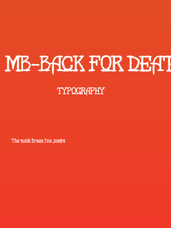 MB-Back for Death Poster