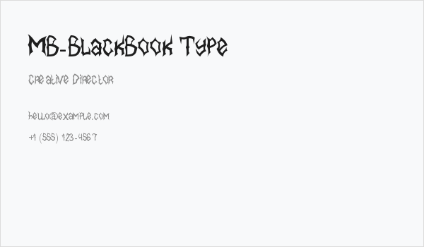 MB-BlackBook Type Business Card
