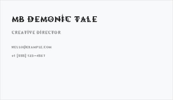 MB Demonic Tale Business Card