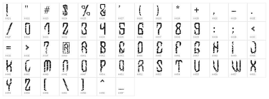 MB-InDigit Character Map