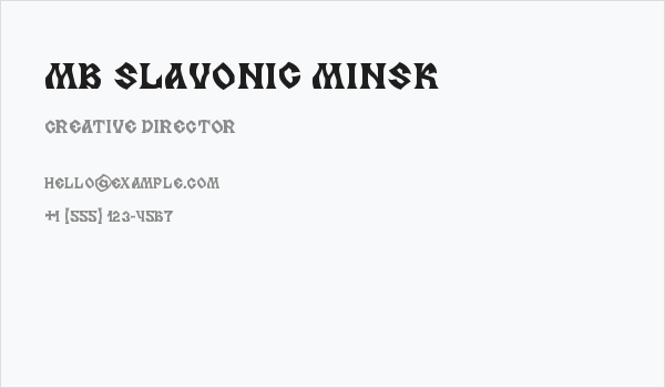 MB Slavonic Minsk Business Card