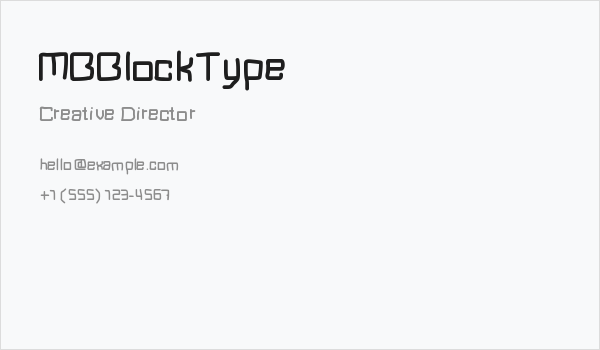 MBBlockType Business Card