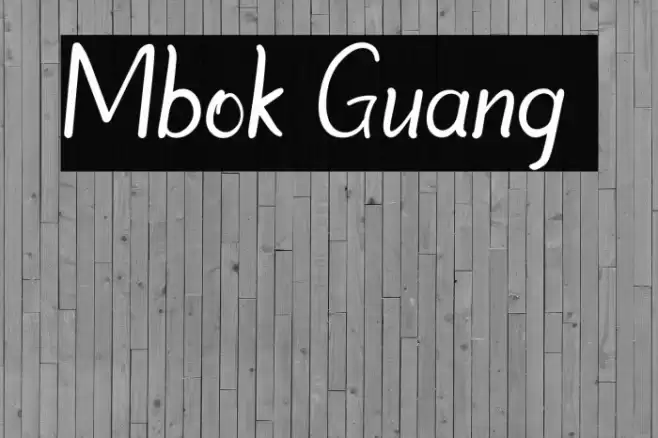 Mbok Guang 2 Font examples