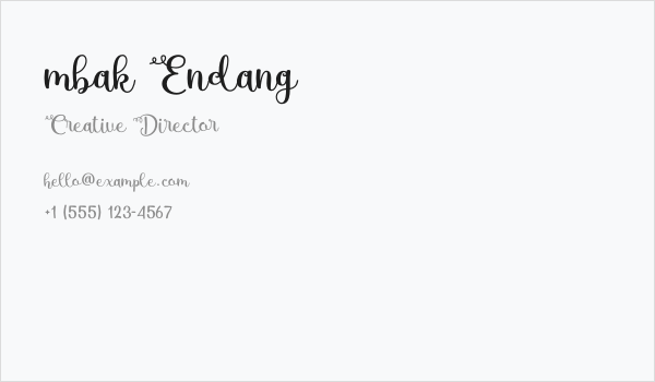 mbak Endang Business Card