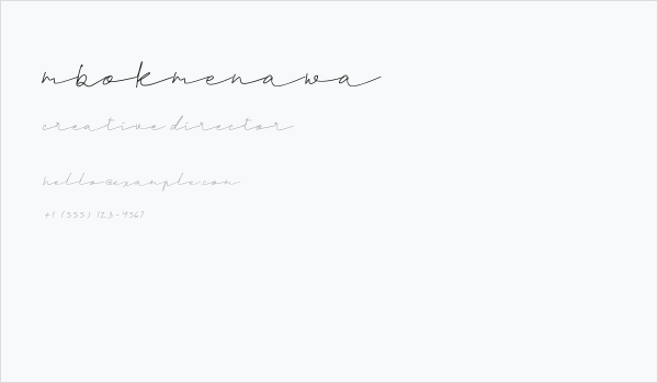 mbokmenawa Business Card