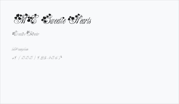 MC Sweetie Hearts Business Card