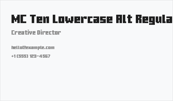 MC Ten Lowercase Alt Regular Business Card