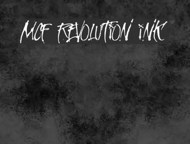 MCF Revolution ink Font examples
