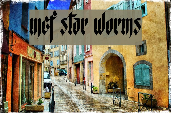MCF Star Worms Font examples