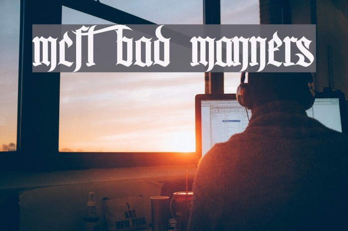 MCF bad manners Font examples