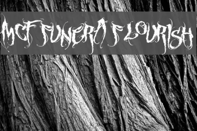 MCF funera flourish Font examples