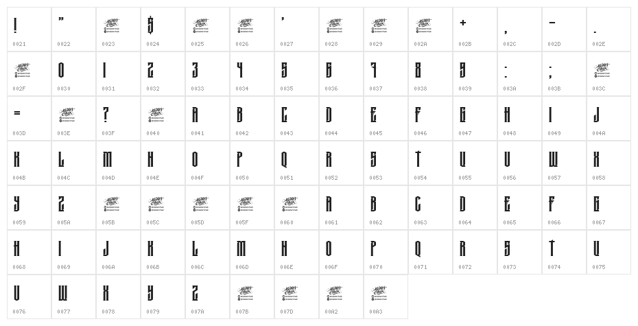 MCF krechet Character Map
