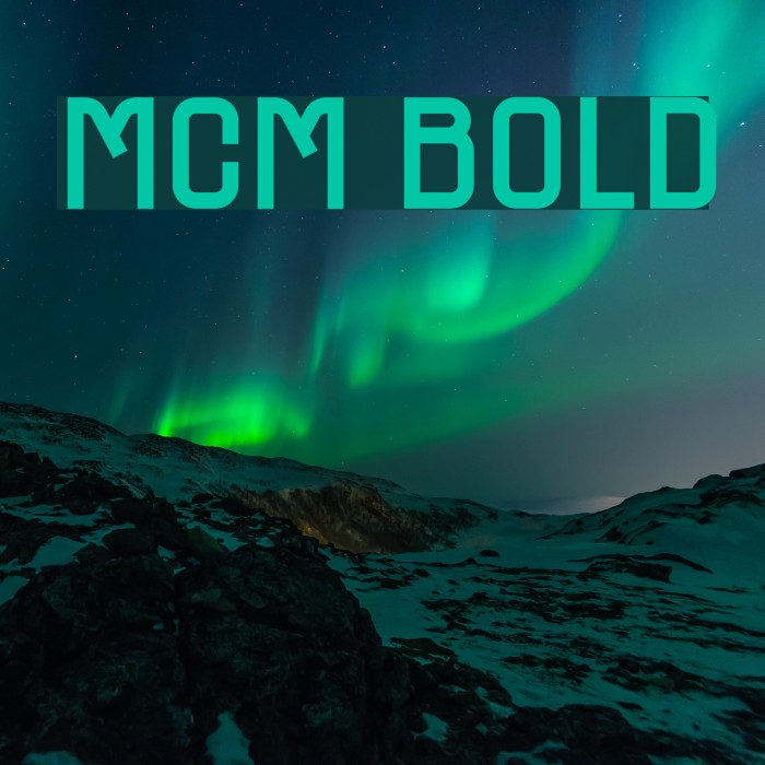MCM Bold Font examples