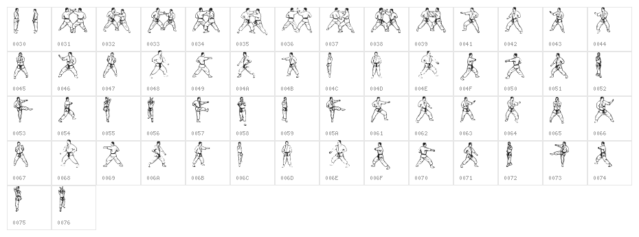 McCoy Dingbat Karate Character Map
