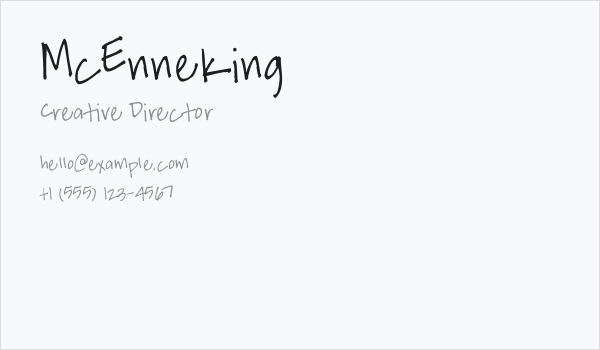 McEnneking Business Card