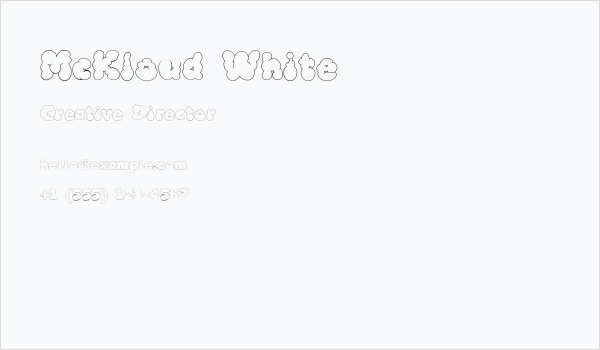 McKloud White Business Card