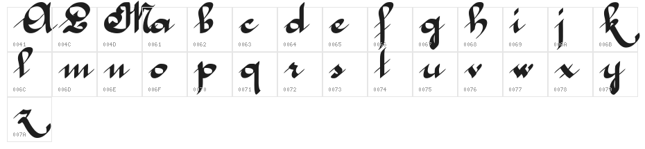 McLeona Bold Character Map