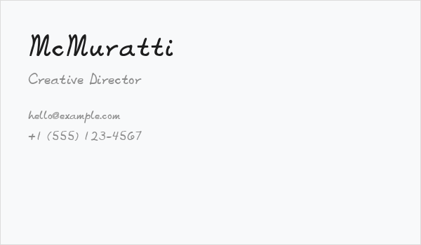 McMuratti Business Card