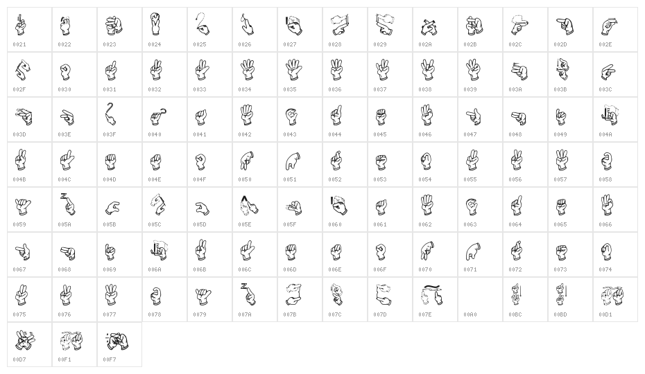 Mccid Fsl Font 2 Regular Character Map