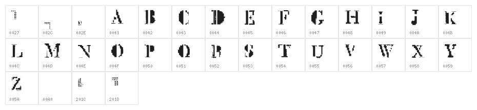 Mck Glitch Regular Character Map