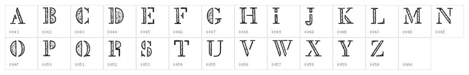 Mck Stencil Xray Regular Character Map