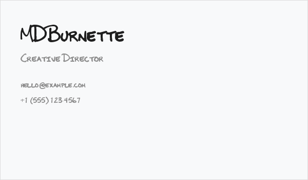 MDBurnette Business Card